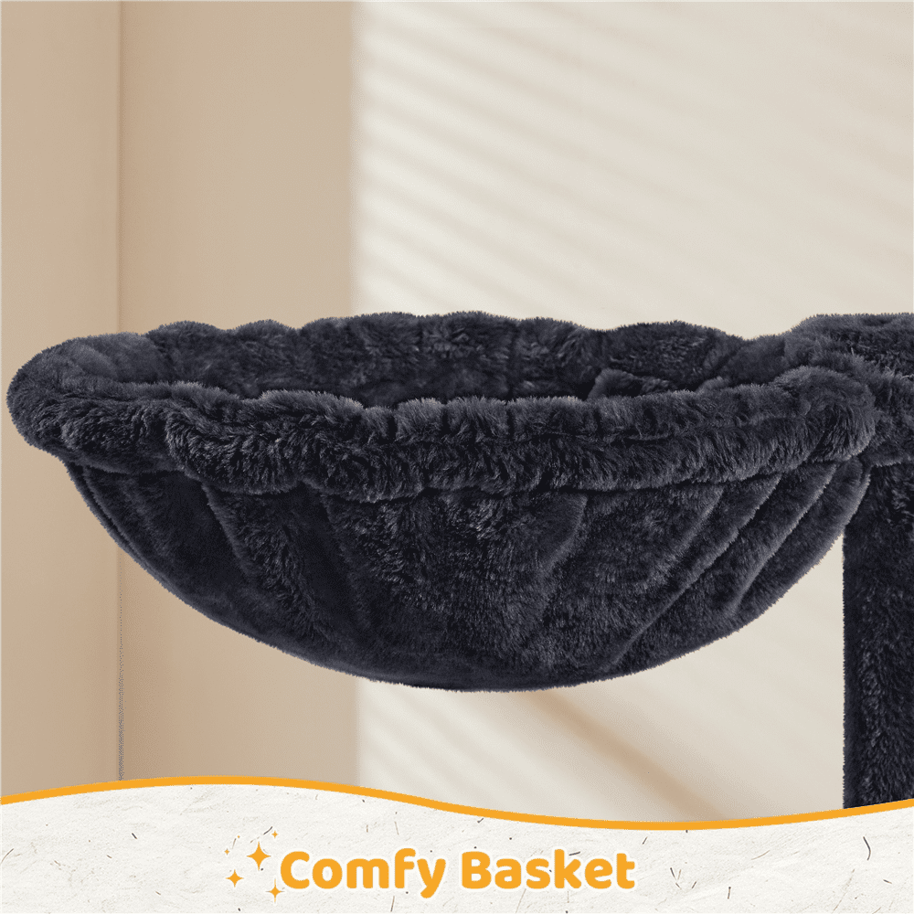 Yaheetech 53.5'' Multilevel Cat Tree Condo with Scratching Post, Black
