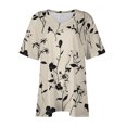thumbnail image 4 of Womens Oversized Printed V-neck Short Sleeved Top Without Positioning, 4 of 8
