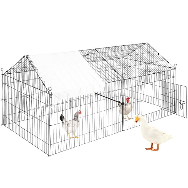 VEVOR Chicken Run Coop, 87" x 42"Metal Chicken Coop, Rabbit Run