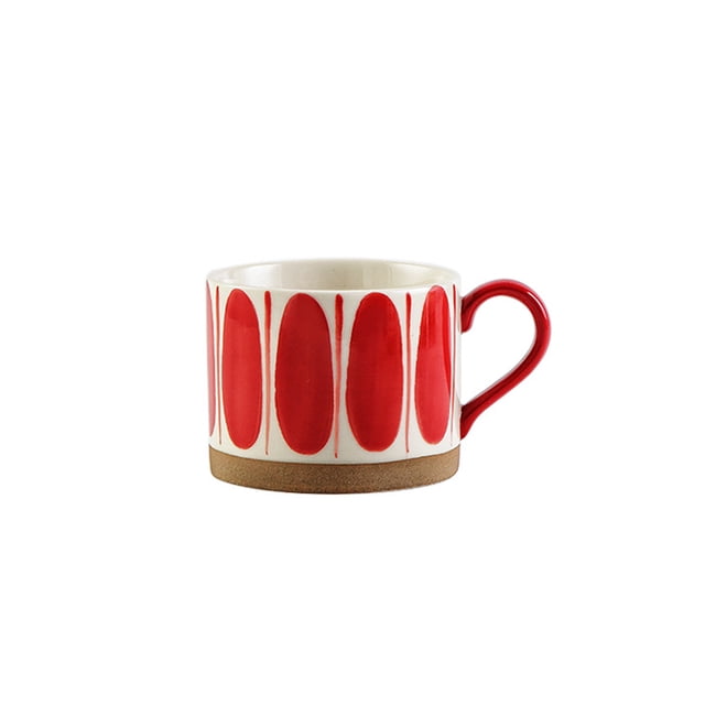 Injueey Taza de agua de cerámica, taza de café de leche portátil con asa, tazas de bebida de té, botella de cumpleaños para el hogar, dormitorio Teteras tipo 4 Injueey HA081207-04