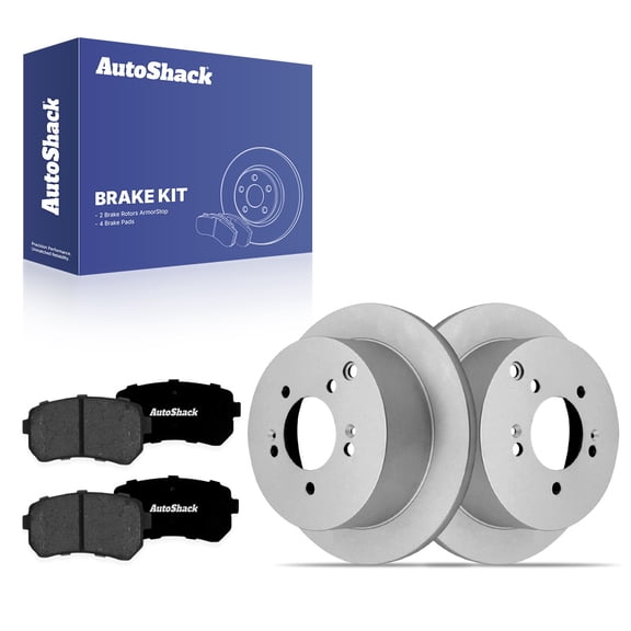 AutoShack Rear Solid Coated Brake Rotors   Premium Ceramic Pads 6-PC Brake Kit Replacement for 2011-2016 Kia Sportage 2010-2015 Hyundai Tucson ArmorStop 11.18" (284 mm)