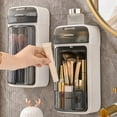 thumbnail image 7 of Hovmgk Wall-Mounted Rotating Organizer, Four-Compartment Plastic Storage with Drawer, Space-Saving Wall Organizer for Makeup Brushes & Small Items, Easy Installation, Home & Office Storage, 7 of 7