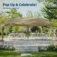 thumbnail image 4 of 10x20 Ft Pop-Up Canopy Tent, Portable Instant Shelter with 3 Adjustable Heights, Waterproof Outdoor Sun Shade with Wheeled Bag, Party Tents for Patio, Deck, Garden, Beach, Brown, 4 of 7