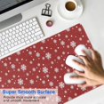 thumbnail image 4 of Long Mouse Pads for Desk,Red Christmas Snowflake Pattern Desk Mats on Top Of Desks, Desk Mouse Pad Extra Large with 3mm Non-Slip Base and Stitched Edge for Gaming,Office,Work,Home 31.5x15.7in, 4 of 5