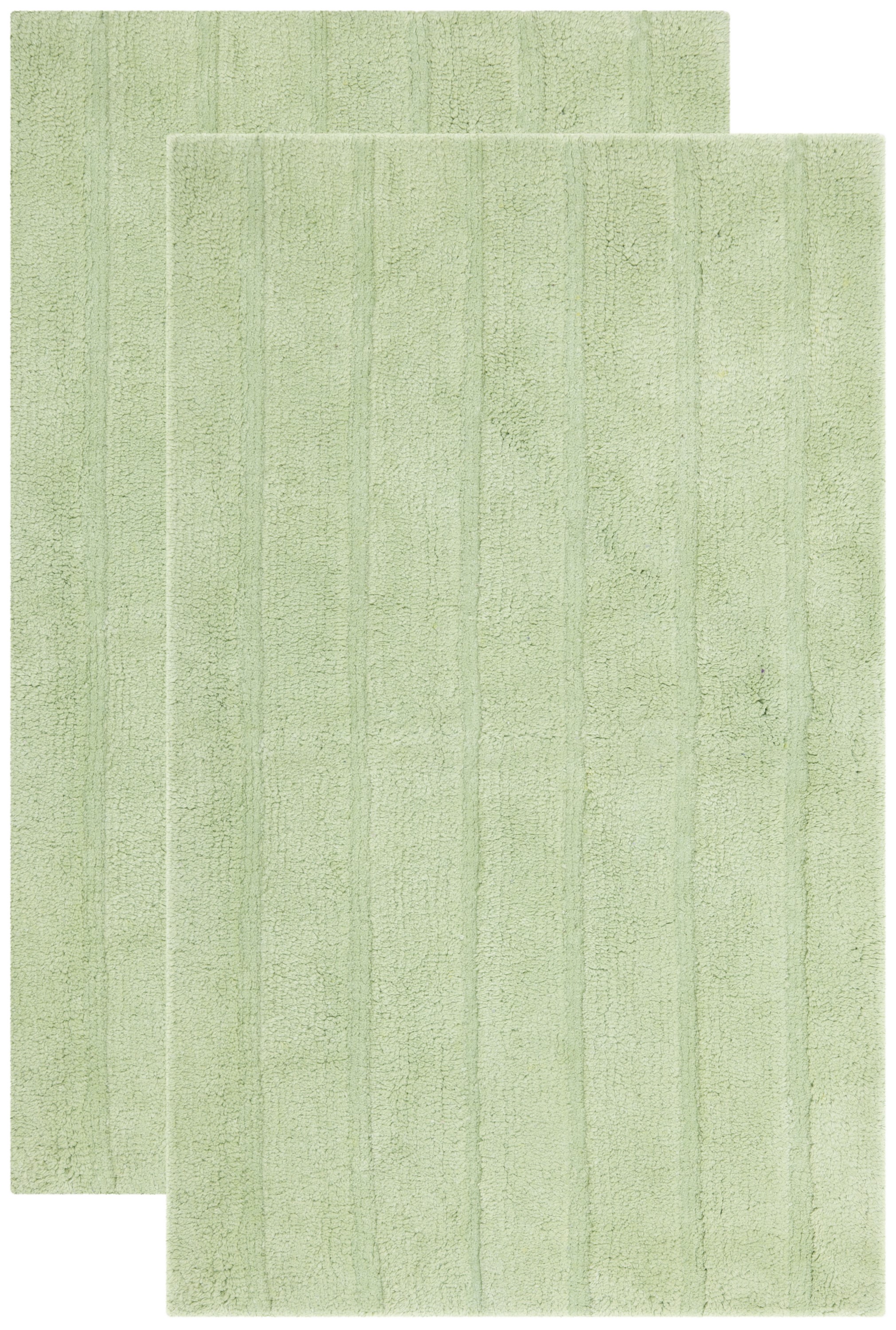 SAFAVIEH PMB720 Solid Bath Mat, 5" x 30", Light Green, Set of 2