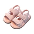 thumbnail image 3 of JDEFEG Toddler Sandals Soft Sole Non Slip Baby Sandals Summer Casual Dress Shoes First Walking Shoes Comfortable Thick Sole Fashion Outdoor Beach Sandals Pink Size 12.5, 3 of 5