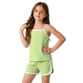 thumbnail image 4 of Jolyshlid Girls Summer Clothes 8 Piece Outfit Set for Kids, Cami Tank Tops and Shorts Matching Sets, Breathable Casual Beach Wear,Red Green Pink Blue,4-10Years, 4 of 9