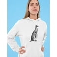 thumbnail image 2 of King Penguin Drawing Hoodie Women -Image by Shutterstock, Female Large, 2 of 4