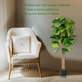 thumbnail image 3 of 4ft Fiddle Leaf Fig Tree Artificial, Faux Fig Tree w/ 75 Leaves & 3 Trunks, Fake Ficus Lyrata Plant Real Touch Technology, Ideal for Home Office Indoor Decoration, 3 of 10