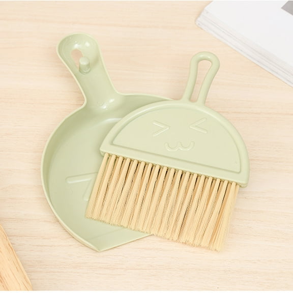 Mini Broom and Dustpan Set, Small Broom with Dust Pan, for Home, Car, Kitchen, Table, Durable Plastic Bristles, Handheld, Hangable (Green/1 Set) 6.29x8.1x0.78"