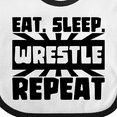 thumbnail image 4 of Inktastic Eat, Sleep, Wrestle, Repeat Boys or Girls Baby Bib, 4 of 4