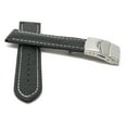 thumbnail image 2 of 22mm Leather Watch Strap Band Deployment Clasp Buckle and White Stitching, 2 of 7