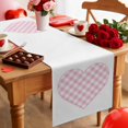 thumbnail image 5 of Happy Valentine's Table Runner 13 x 90 Inch, Day Cute Romantic Pink Plaid Love Heart Washable Cotton Linen Dining Table Runner Tabletop Decorations for Restaurant Home Kitchen Party, 5 of 9