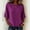 Purple, variant on Josdec Women's Cotton Linen 3/4 Sleeve T Shirts Round Neck Solid Casual Blouse Top S-XXL