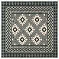thumbnail image 1 of Safavieh Veranda Collection VER099 Boho Indoor/ Outdoor Non-Shedding Stain Resistant Patio Backyard Area Rug, 6'7" x 6'7" Square, Ivory / Charcoal, 1 of 4