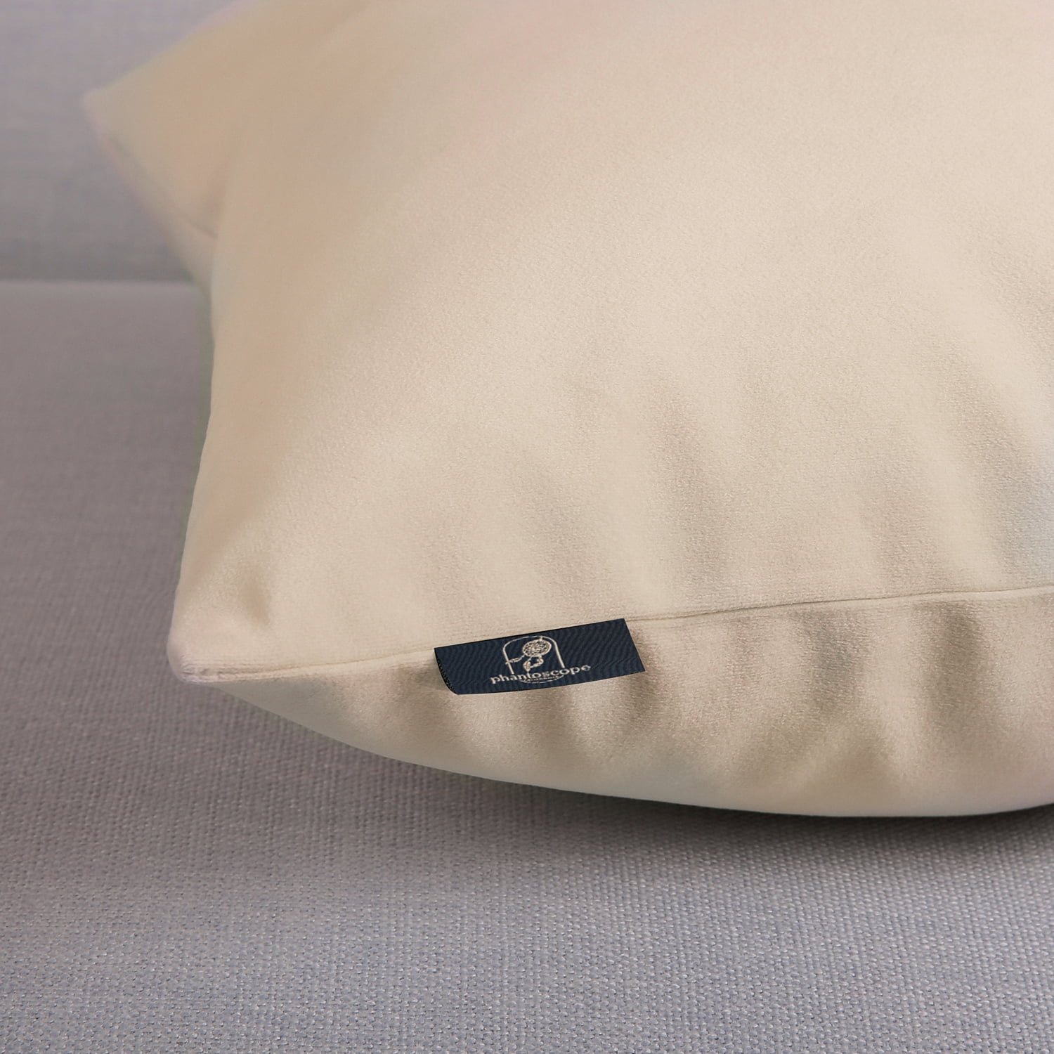 Phantoscope Soft Silky Velvet Series Decorative Throw Pillow, 12" x 20", Beige, 1 Pack