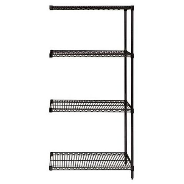 Quantum Storage AD63-1872BK 4-Shelf, Black Wire Shelving Add-On Unit - 18 x 72 x 63 in.