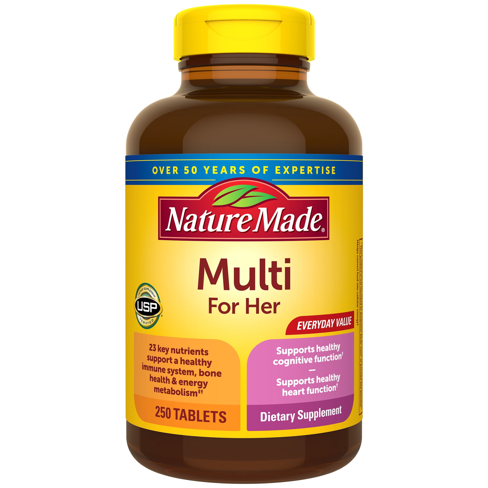 Nature Made Multi Vitamin For Women Tablets, Womens Multivitamin for Nutritional Support, 250 Ct