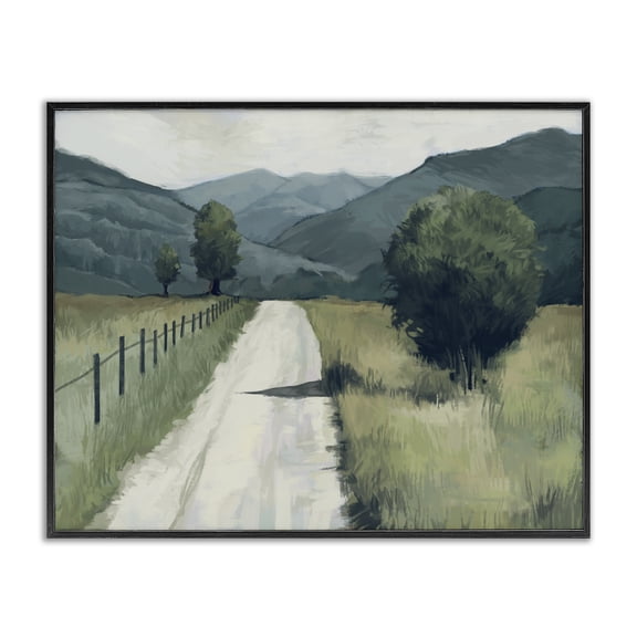 Stupell Industries Contemporary Farmland Fields Green Landscape Black Framed Giclee Art, 14 x 11, by Ziwei Li
