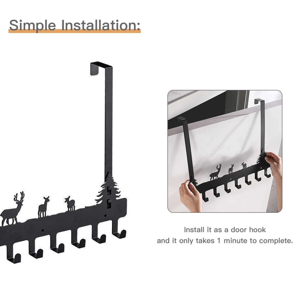 Kepooman Over The Door Hooks 8 Pack Over The Door Towel Hanger for Coat Hangers Sturdy Stainless Steel Hooks for Hanging Coats, Black Kepooman Over The Door Hooks 8 Pack Over The Door Towel Hanger for Coat Hangers Sturdy Stainless Steel Hooks for Hanging Coats, Black