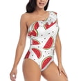 thumbnail image 3 of Honeii Watermelon for women's one-piece swimsuit featuring a chic one-shoulder design experience elegance and style in the water-Large, 3 of 6
