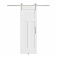 thumbnail image 3 of 30" x 80" T Shape Waterproof White Primed Solid Core Composite MDF Wood Sliding Barn Door With Hardware Kit, 3 of 9
