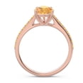 thumbnail image 4 of Diamond-Capitals 2.30 Carat Elegant Pear Cut Citrine Gemstone Anniversary Ring for Ladies Solid 18K Rose Gold Size 10, 4 of 8