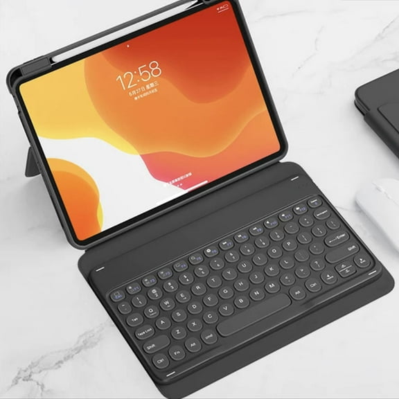 Round Hat Silent Retro Mini Wireless Keyboard Compatible with iPad Computer Phone Tablet