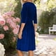 thumbnail image 2 of TaTaai Women's Spring Summer Velvet Dress Round Neck Solid Color with Zipper Fitted A Line Knee Length Stretchy Soft Casual Pullover Gift, 2 of 6