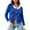 Blue, variant on Women's Cropped Cardigan Sweaters with Button Down Open Front Long Sleeve Fall Trendy Color Block Knit Coats