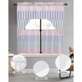 thumbnail image 2 of Colorful Stripe Swag Curtains for Living Room/Bedroom Windows, Modern Pink Purple Blue Vertical Striped Kitchen Curtains and Valances Set 36 Inch Length, Light Filtering Swags Valance Curtain Panels, 2 of 5