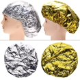 thumbnail image 1 of Tupalizy 4PCS Gorro de Ducha de Papel de Aluminio para Acondicionamiento Profundo Gorro de Ducha para Mujeres Teñido de Cabello Natural Levantamiento de Color Tratamientos de Aceite Caliente Gorros de, 1 of 5