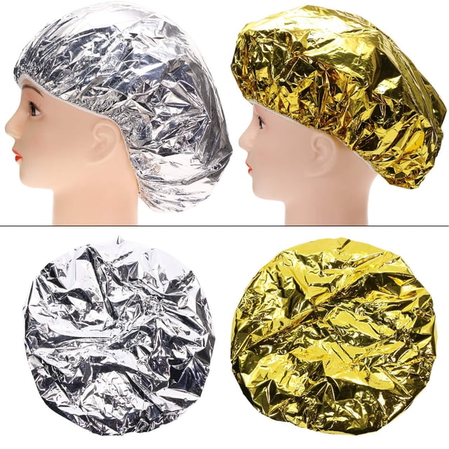 Tupalizy 4PCS Gorro de Ducha de Papel de Aluminio para Acondicionamiento Profundo Gorro de Ducha para Mujeres Teñido de Cabello Natural Levantamiento de Color Tratamientos de Aceite Caliente Gorros de