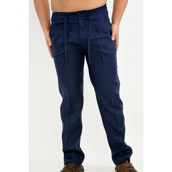 Bohio Men's Casual Summer 100% Linen Drawstring Pants with Pockets in (6) Colors - MLP19