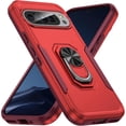 thumbnail image 1 of KOMI Case Compatible with Google Pixel 9 / 9 Pro with Magnetic Kickstand, Military Armor Heavy Duty Shockproof Anti-Fall Protective Case Cover for Men Women Red, 1 of 5