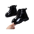 thumbnail image 3 of UKAP - Botas de combate para niños y niñas, botines impermeables, botas de piel sintética con cordones y cremallera, 3 of 5