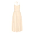 thumbnail image 4 of ClodeEU Women's Cotton V Neck Spaghetti Strap Maxi Dress ,Elegant Casual Long Dress with Backless Lace-Up for Summer Beige,Womens Plus XL, 4 of 6