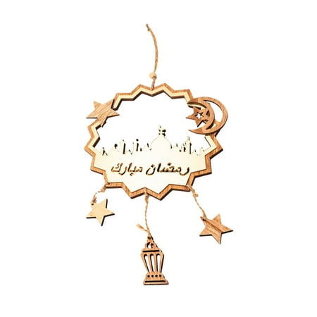

Wooden Eid Mubarak Pendant - Eid Mubarak Letter Ornament - Gift For Muslims Accessories For Eid Mubarak Ramadan Kareem Eid Al-Adha
