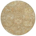 thumbnail image 2 of HomeRoots 603739 8 ft. Khaki & Brown Round Damask Washable Indoor & Outdoor Area Rug, 2 of 5