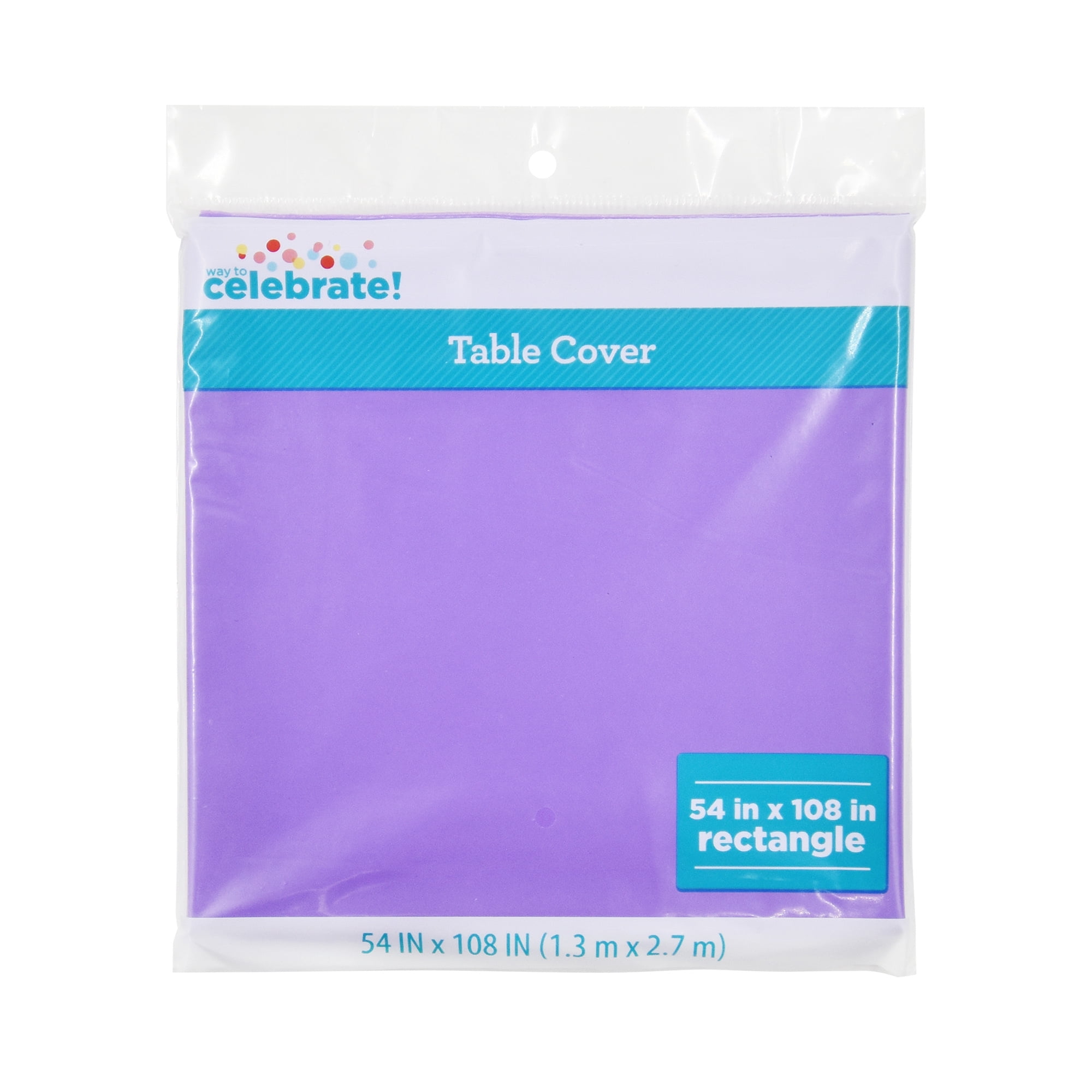 Way To Celebrate Purple Rectangular Plastic Table Cover, 54 in x 108 in