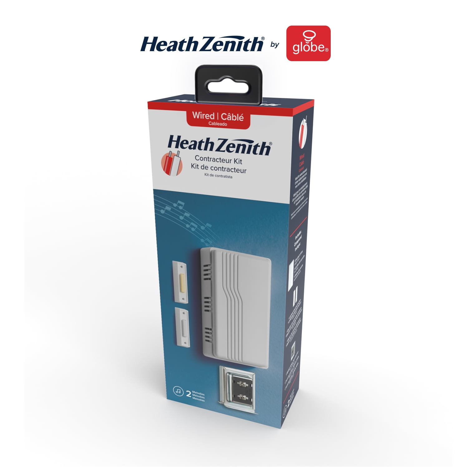 Heath Zenith Heath Zenith White Plastic Wired Contractor Doorbell Kit with Transformer, Chime, and 2 Push Buttons