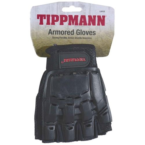 Tippmann Sports Armored Half Finger Paintball Airsoft Protective Gloves