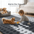 thumbnail image 4 of Buganda Area Rugs for Living Room, Soft Shaggy Rug for Bedroom , Non Slip Machine Washable Carpet, Grey, 8'x10', 4 of 6