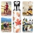 thumbnail image 7 of Yayeee 20oz Insulated Water Bottle Double Wall Stainless Steel with Flip Straw Lid, Hand Drawn Autumn Leaves, 7 of 7