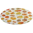 thumbnail image 4 of Autumn Harvest Maple Leaves Thanksgiving Floral Medallion Round Rug - Small Round Area Rug, Soft Non-Slip Machine Washable Bedroom Mat Indoor Accent Entry Carpet for Office Desk Dorm Hallway, 4 of 6