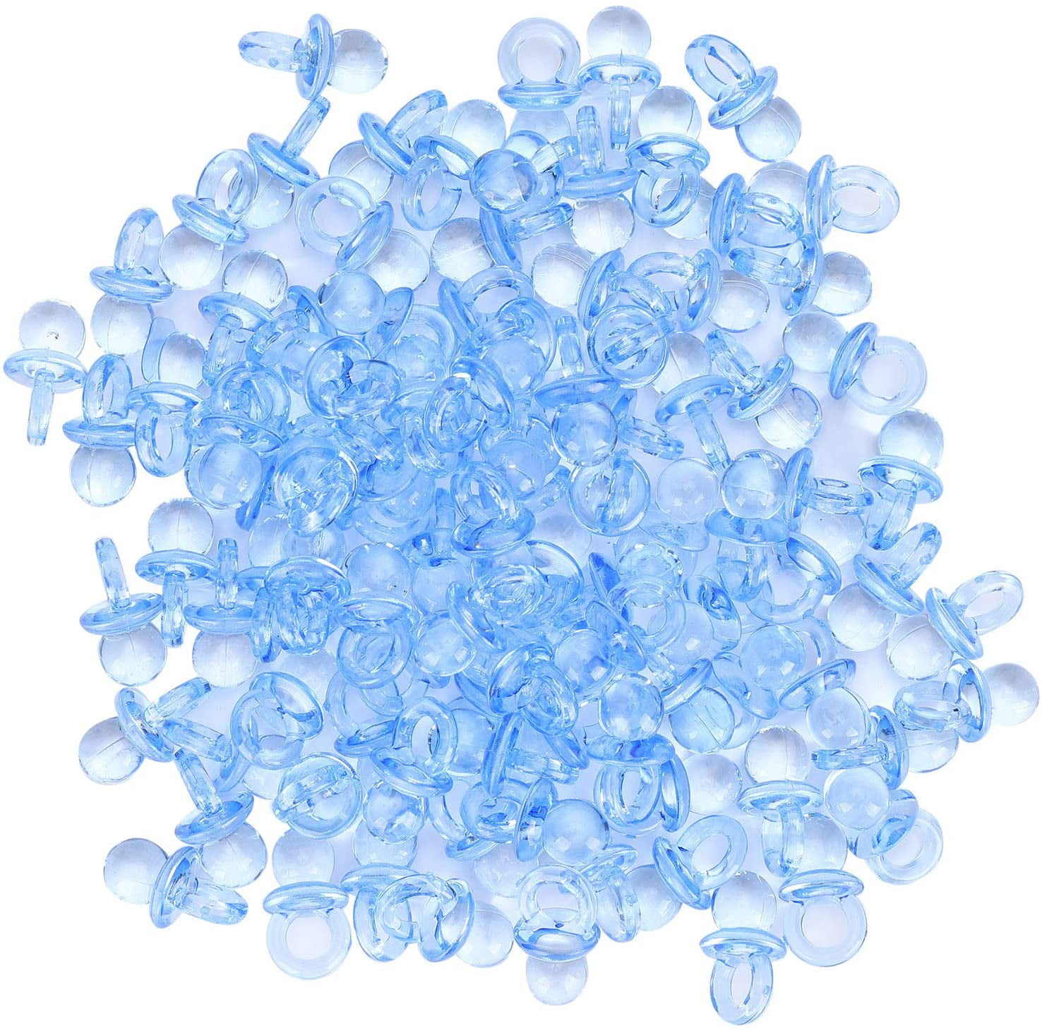 Blue 0.8x0.4x0.4in/pc Party Favors Table Scatter Games & Activities 200Pcs Acrylic Baby Pacifier for Baby Shower Decorations 