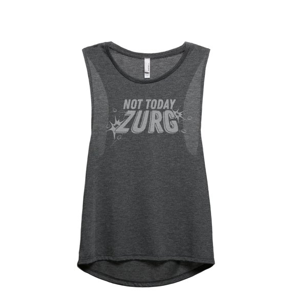 Not Today Zurg Women's Fashion Sleeveless Muscle Workout Yoga Tank Top Charcoal Grey Large