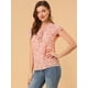 thumbnail image 4 of blusa de gasa con mangas casquillo ligera con volantes para mujer Rosa oscuro M, 4 of 6