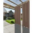 thumbnail image 3 of Outdoor Curtains for Patio, Brown Waterproof Blackout Outside Curtain for Porch/Pergola, Pure Brown Solid Color Simple Minimalism Art Thermal Insulated Drapes for Cabana, 1 Panel, 54 x 108 Inch, 3 of 8