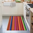 thumbnail image 3 of Entryway Rug 2'x3', Mexican Style Kitchen Runner Rugs Non-Slip Carpet Mats, Colorful Mexico Stripes Orange Red Bedside Rugs Runners Washable Floor Carpet for Bathroom Laundry Room, 3 of 8